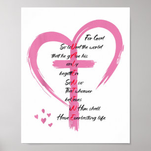 Johannes 3:16 Want God had de wereld zo lief, Vale Poster