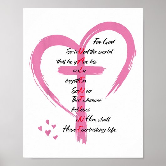 Johannes 3:16 Want God had de wereld zo lief, Vale Poster (Voorkant)