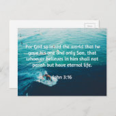 Johannes 3:16 - "Want God heeft de wereld liefgeha Briefkaart (Voorkant / Achterkant)