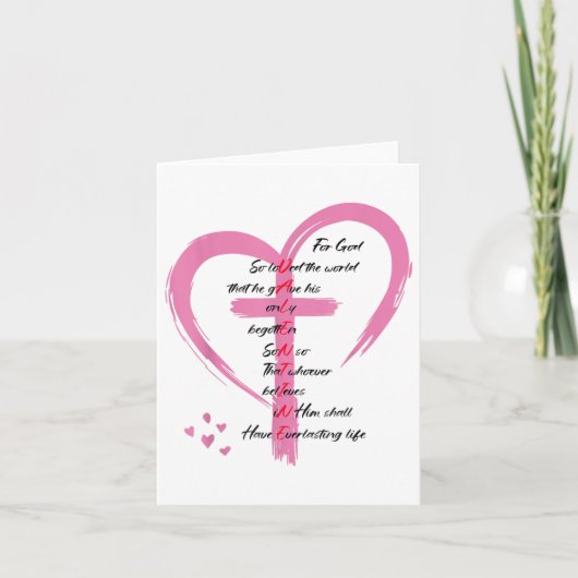 Johannes 3_16 Want zo lief heeft God de wereld Val Kaart (Voorkant)