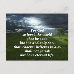 Johannes 3:16 Want zo lief heeft God; Pad naar het Briefkaart