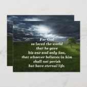 Johannes 3:16 Want zo lief heeft God; Pad naar het Briefkaart (Voorkant / Achterkant)