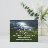 Johannes 3:16 Want zo lief heeft God; Pad naar het Briefkaart (Staand voorkant)