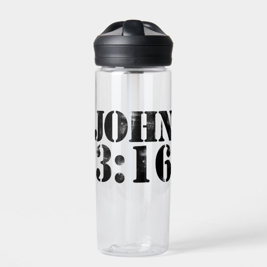 Johannes 3:16  waterfles (Voorkant)