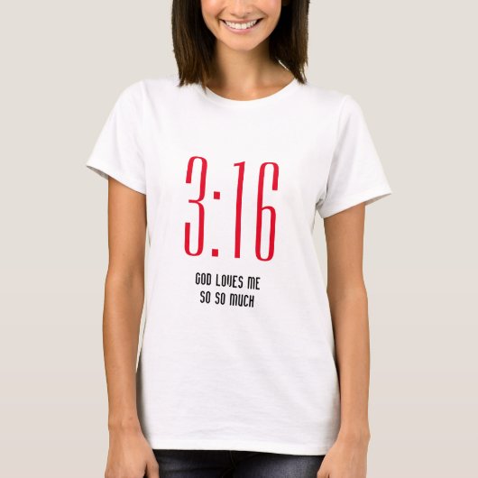 Johannes 3v16 GOD HOUDT VAN MIJ Christelijk T-shirt (Voorkant)