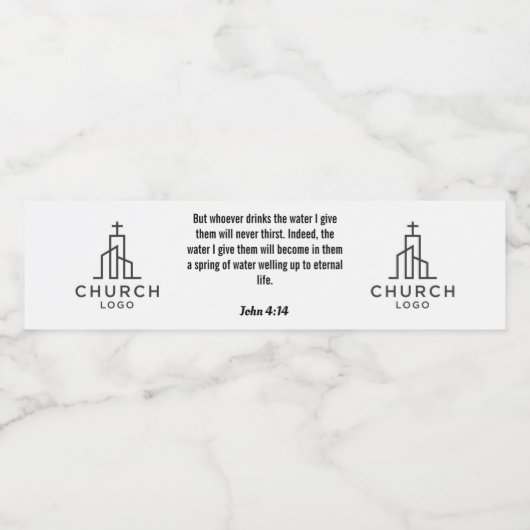 Johannes 4:14 Watermerk Waterfles Etiket (Enkel label)