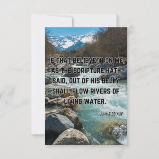 Johannes 7:38 KJV Bijbel Schrift Pic Groet Kaart (Voorkant)