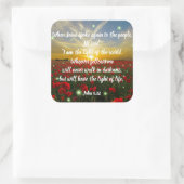 Johannes 8:12 Bijbelvers Christelijke Schrift Stic Vierkante Sticker (Tas)