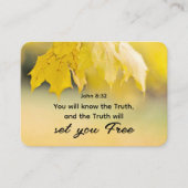 Johannes 8:32 De Waarheid zal u de VRIJE Bijbel Ve Visitekaartje (Voorkant)