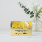 Johannes 8:32 De Waarheid zal u de VRIJE Bijbel Ve Visitekaartje (Staand voorkant)