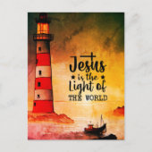 Johannes 8 Jezus is het licht van de vuurtoren van Briefkaart (Voorkant)