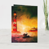 Johannes 8 Jezus is het licht van de vuurtoren van Kaart (Achterkant)