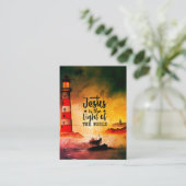 Johannes 8 Jezus is het licht van de vuurtoren van Visitekaartje (Staand voorkant)