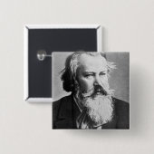 Johannes Brahms (1879) Vierkante Button 5,1 Cm (Voorkant /achterkant)