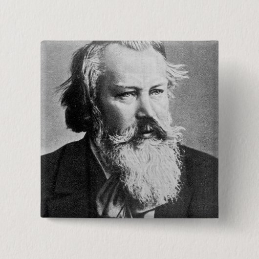 Johannes Brahms (1879) Vierkante Button 5,1 Cm (Voorkant)