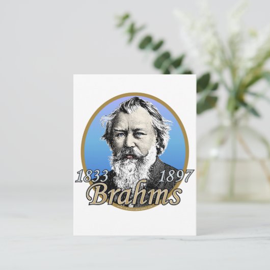 Johannes Brahms Briefkaart (Staand voorkant)
