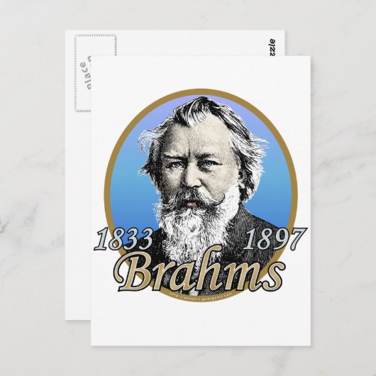 Johannes Brahms Briefkaart (Voorkant / Achterkant)