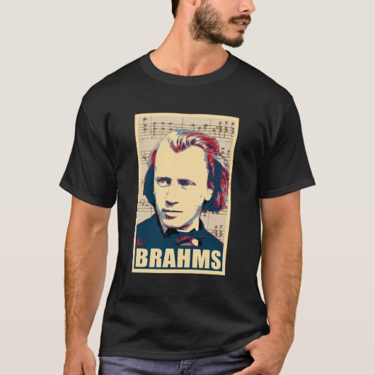 Johannes Brahms muzieknoten T-shirt (Voorkant)