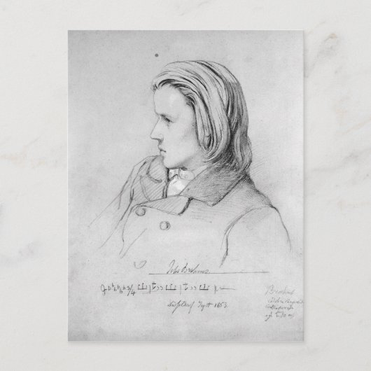 Johannes Brahms op de leeftijd van twintig, 1853 Briefkaart (Voorkant)