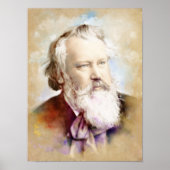 Johannes Brahms Portrait im Aquarell Style Poster (Voorkant)
