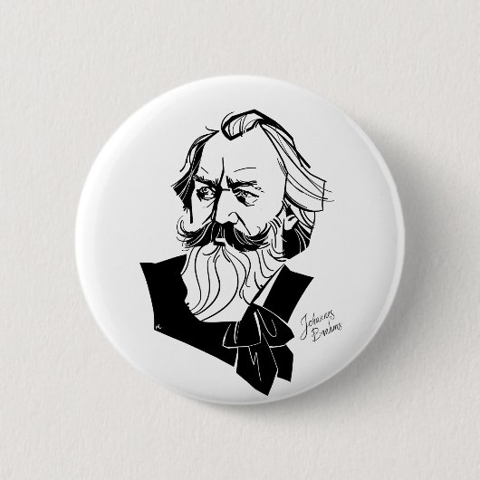 Johannes Brahms Ronde Button 5,7 Cm (Voorkant)