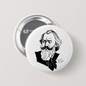 Johannes Brahms Ronde Button 5,7 Cm (Voorkant /achterkant)