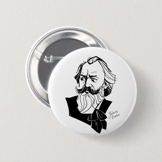 Johannes Brahms Ronde Button 5,7 Cm (Voorkant /achterkant)