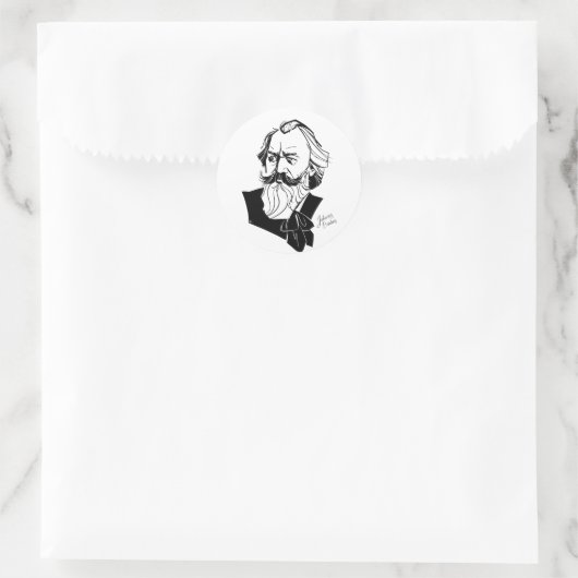 Johannes Brahms Ronde Sticker (Tas)