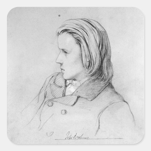 Johannes Brahms van twintig jaar en 1853 Vierkante Sticker (Voorkant)