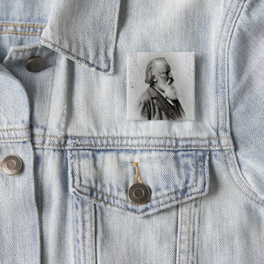 Johannes Brahms Vierkante Button 5,1 Cm (In situ)
