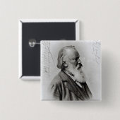 Johannes Brahms Vierkante Button 5,1 Cm (Voorkant /achterkant)