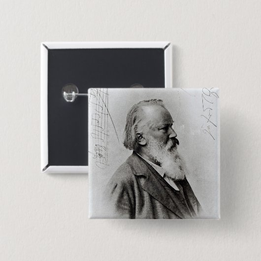 Johannes Brahms Vierkante Button 5,1 Cm (Voorkant /achterkant)