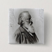 Johannes Brahms Vierkante Button 5,1 Cm (Voorkant)