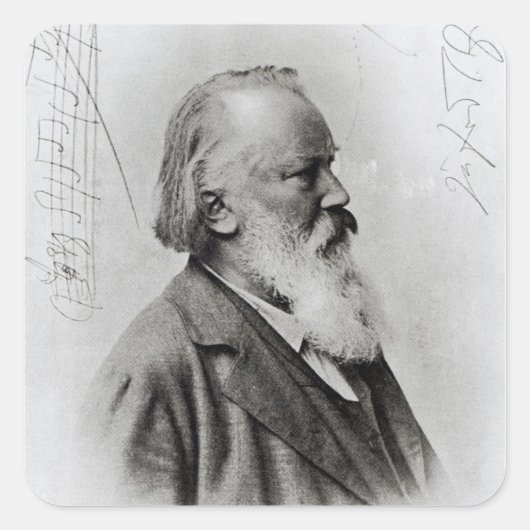 Johannes Brahms Vierkante Sticker (Voorkant)