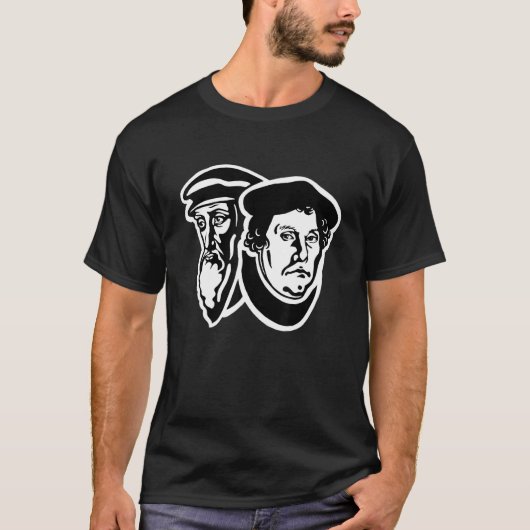 Johannes Calvijn en Maarten Luther hervormden de t T-shirt (Voorkant)