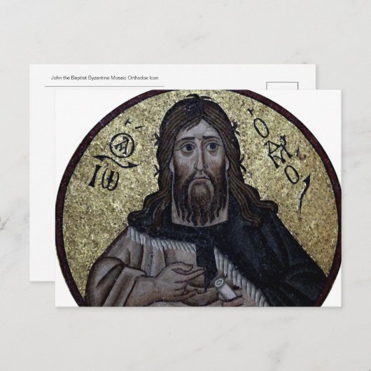 Johannes de Doper Byzantijns Mozaïek Orthodox Icoo Briefkaart (Voorkant / Achterkant)