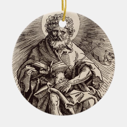Johannes de Doper die het Lam vasthoudt Keramisch Ornament (Voorkant)