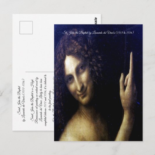 Johannes de Doper door Leonardo da Vinci's Briefkaart (Voorkant / Achterkant)
