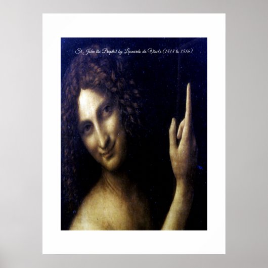 Johannes de Doper door Leonardo da Vinci's Poster (Voorkant)