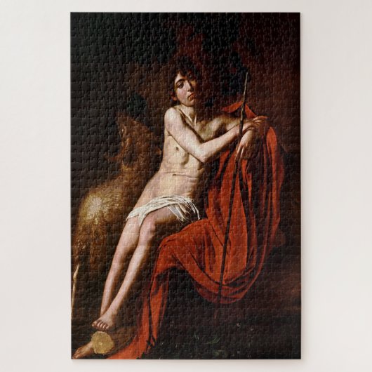 Johannes de Doper in de woestijn - Caravaggio Legpuzzel (Verticaal)