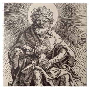 Johannes de Doper met het Lam  Tegeltje