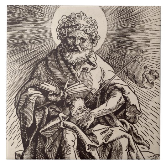 Johannes de Doper met het Lam Tegeltje (Voorkant)