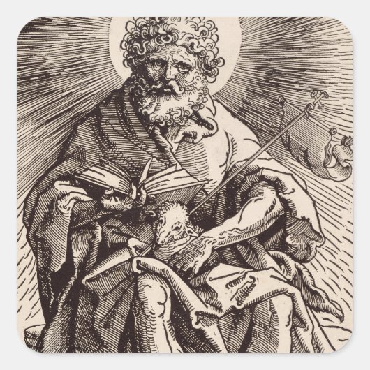 Johannes de Doper met het Lam Vierkante Sticker (Voorkant)