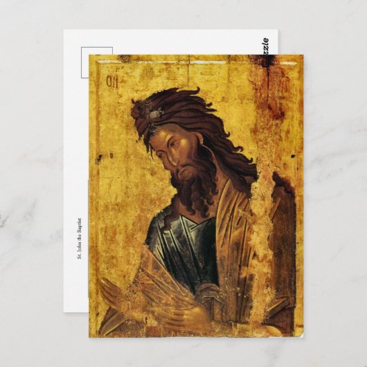 Johannes de Doper Orthodox Icoon Briefkaart (Voorkant / Achterkant)
