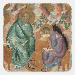 Johannes de Evangelist door Andrei Rublev Vierkante Sticker