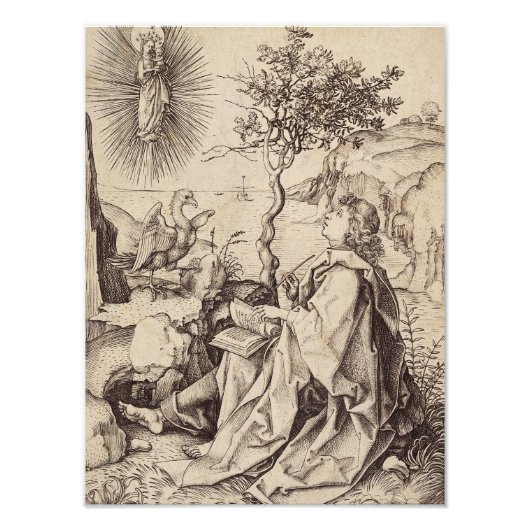 Johannes de Evangelist op Patmos Foto Afdruk (Voorkant)