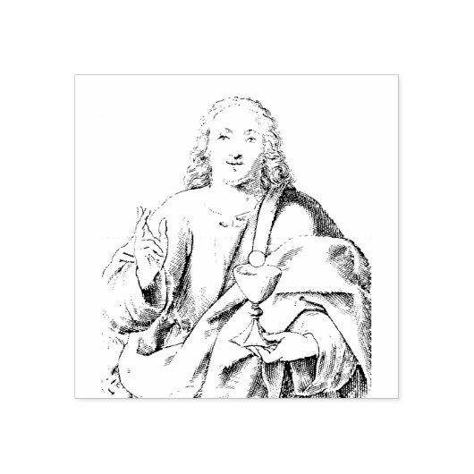 Johannes de Geliefde Apostel en Evangelist Rubberstempel (Afrduk)