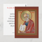 Johannes de Theologe Gebed Kaart (Voorkant / Achterkant)