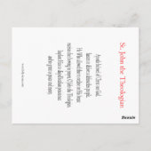 Johannes de Theologe Gebed Kaart (Achterkant)