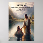 Johannes doopt de Heer Jezus Christus Poster (Voorkant)